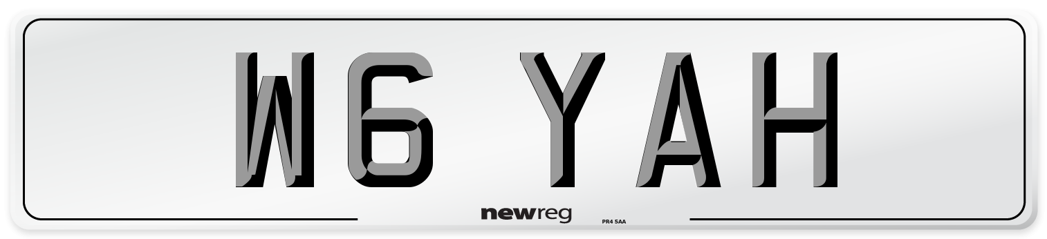 W6 YAH Number Plate from New Reg